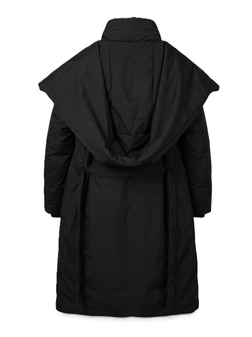 Piumino medio con cinta e cappuccio HERNO | PI002242D128409300 NERO